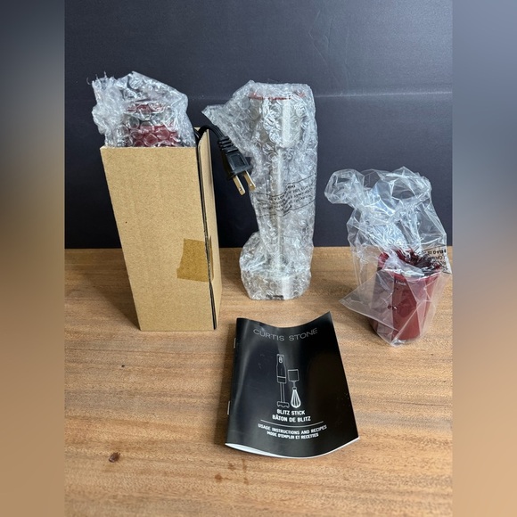 NIB Curtis Stone Blitz Stick Immersion Hand Blender with Whisk in Red - Picture 4 of 5